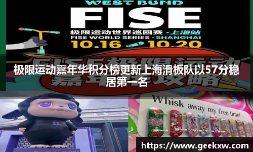 极限运动嘉年华积分榜更新上海滑板队以57分稳居第一名