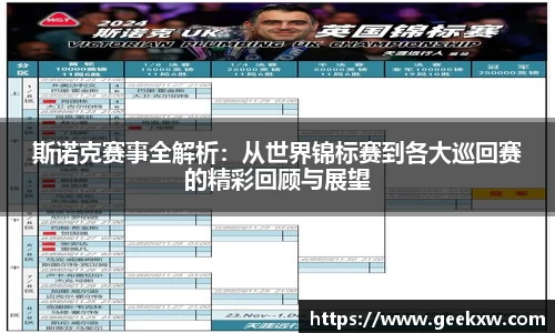 斯诺克赛事全解析：从世界锦标赛到各大巡回赛的精彩回顾与展望