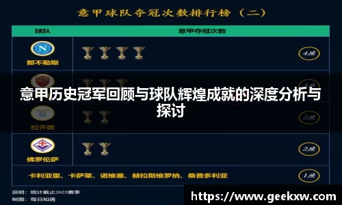 意甲历史冠军回顾与球队辉煌成就的深度分析与探讨